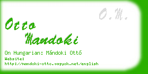 otto mandoki business card